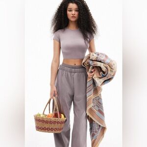 SKIMS jersey double waist band pant & crop top